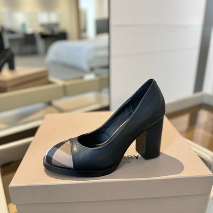 BURBERRY 26S HIGH HEELS 95 MM IN BLACK CALFSKIN