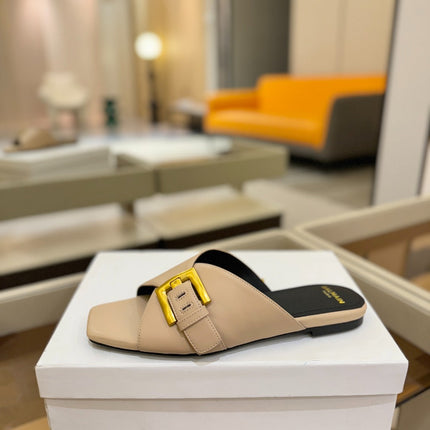 BALMAIN 26S SANDALS IN BEIGE CALFSKIN