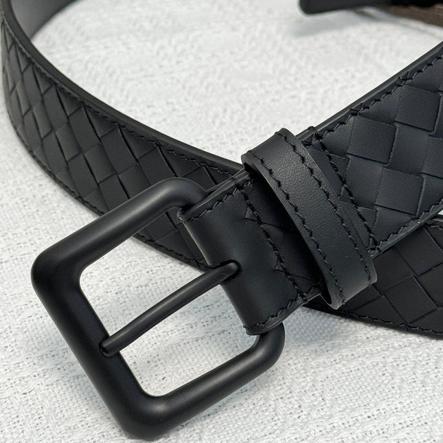 BV BELT 3.5CM IN BLACK CALFSKIN BLACK HARDWARE