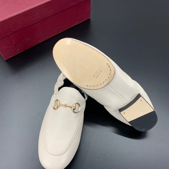 GUCCI 26S LOAFERS IN CREAM WHITE CALFSKIN