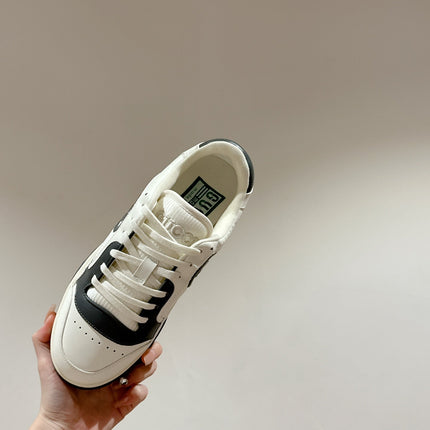 GUCCI 26S SNEAKERS IN WHITE MIX GREY CALFSKIN