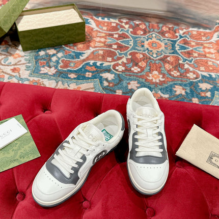 GUCCI 26S SNEAKERS IN WHITE MIX GREY CALFSKIN