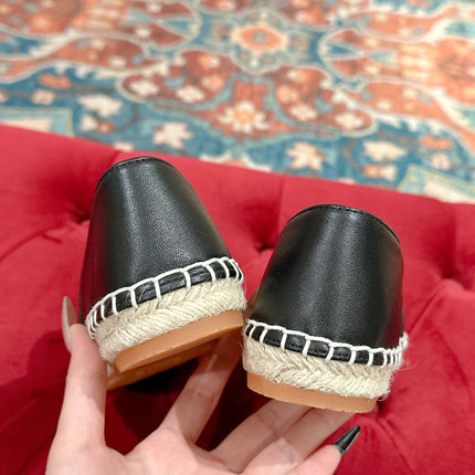 ESPADRILLES BLACK LAMBSKIN GOLD TRIOMPHE