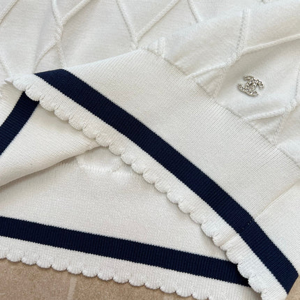 CHANEL 26S SLEEVELESS POLO KNIT TOP STYLE 1151