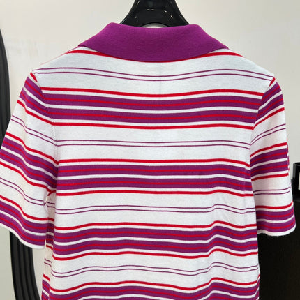 CELINE 26S STRIPED SHORT-SLEEVE POLO SHIRT 398