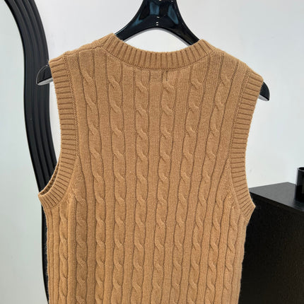 RALPH LAUREN 26S CREW-NECK CABLE-KNIT VEST 740