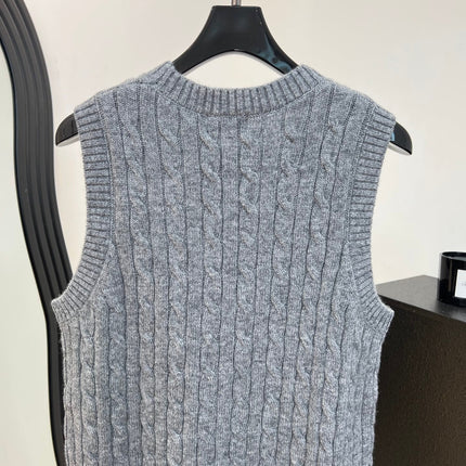 RALPH LAUREN 26S CREW-NECK CABLE-KNIT VEST 739