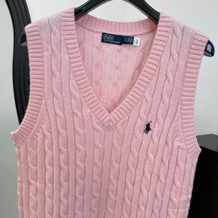 RALPH LAUREN 26S V-NECK CABLE-KNIT VEST 737
