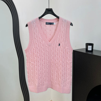 RALPH LAUREN 26S V-NECK CABLE-KNIT VEST 737