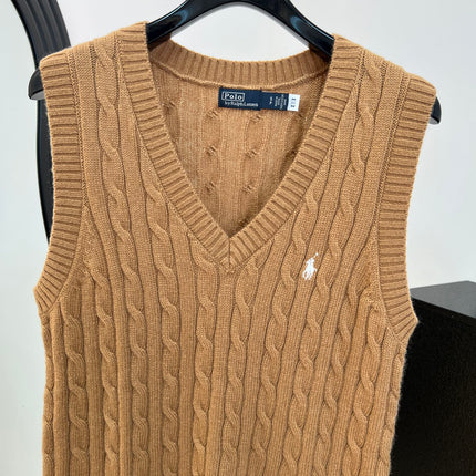 RALPH LAUREN 26S V-NECK CABLE-KNIT VEST 735