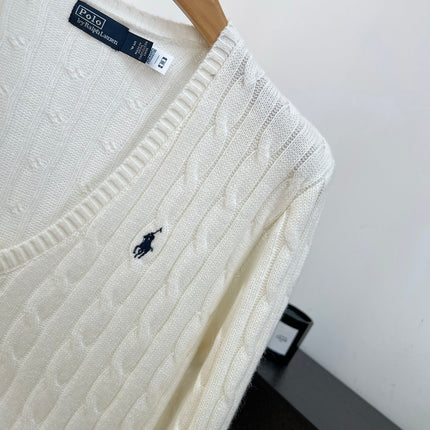 RALPH LAUREN 26S V-NECK CABLE-KNIT SWEATER 564