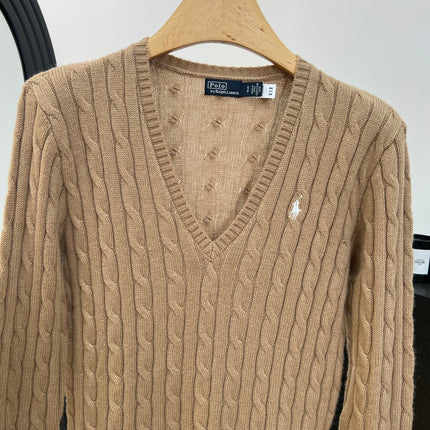 RALPH LAUREN 26S V-NECK CABLE-KNIT SWEATER 563