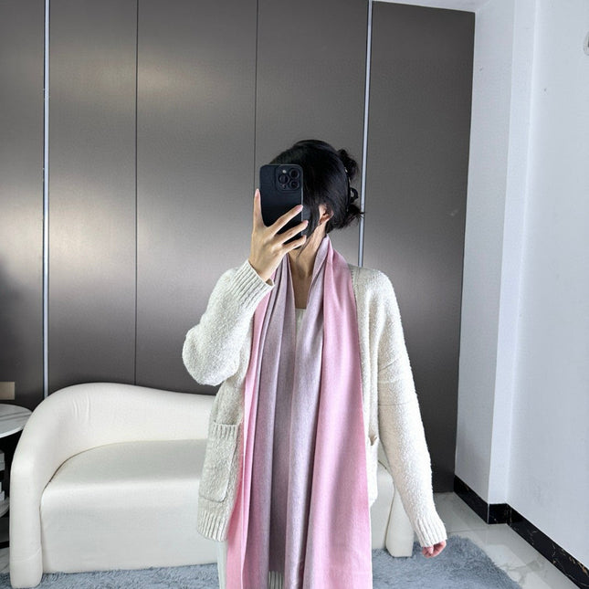 HERMES 26S LONG SCARF 190 IN CASHMERE 309791