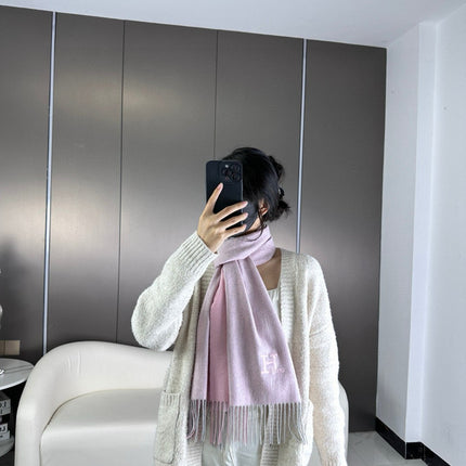 HERMES 26S LONG SCARF 190 IN CASHMERE 309791
