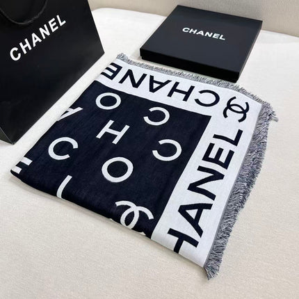 CHANEL 26S SCARF 140 IN SILK AND CASHMERE 504529