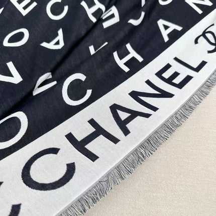 CHANEL 26S SCARF 140 IN SILK AND CASHMERE 504529