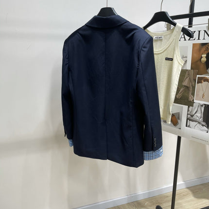 MIUMIU NAVY CHECKED SUIT 224381