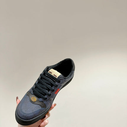 GUCCI 26S SCREENER SNEAKER IN NAVY BLUE CANVAS