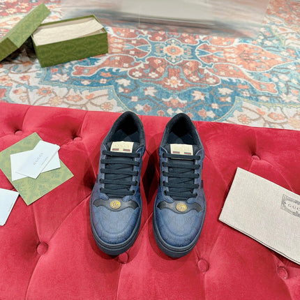 GUCCI 26S SCREENER SNEAKER IN NAVY BLUE CANVAS