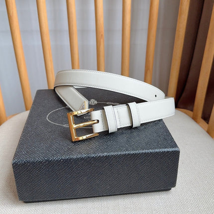 PRADA 26S BELT 25 MM IN WHITE CALFSKIN 658570