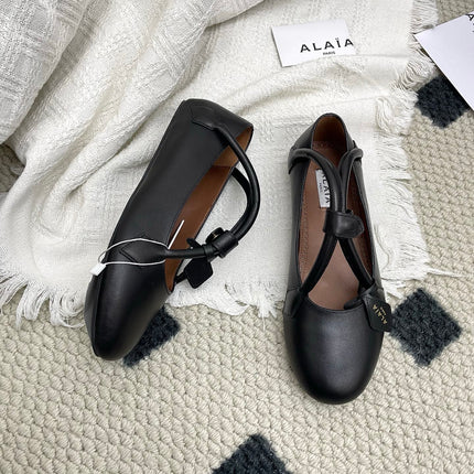 ALAIA 26S BALLET TECKEL IN BLACK CALFSKIN