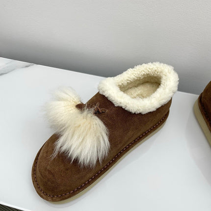 MIUMIU 26S ANKLE SHEARLING BOOTS IN DARK BROWN SUEDE