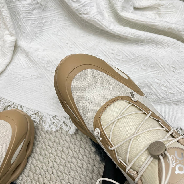 LOEWE 26S CLOUDSOLO SNEAKERS IN BROWN AND BEIGE RECYCLED POLYESTER