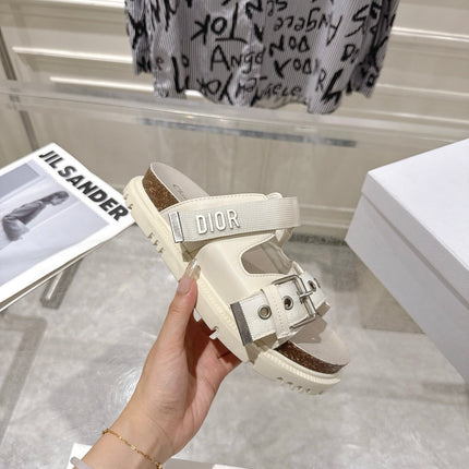 DIOR 26S SLIDES IN OFF WHITE CANVAS