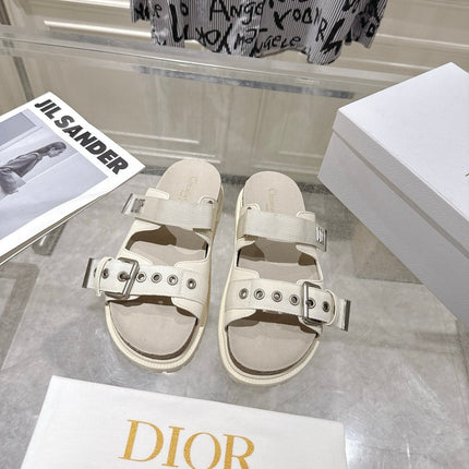 DIOR 26S SLIDES IN OFF WHITE CANVAS