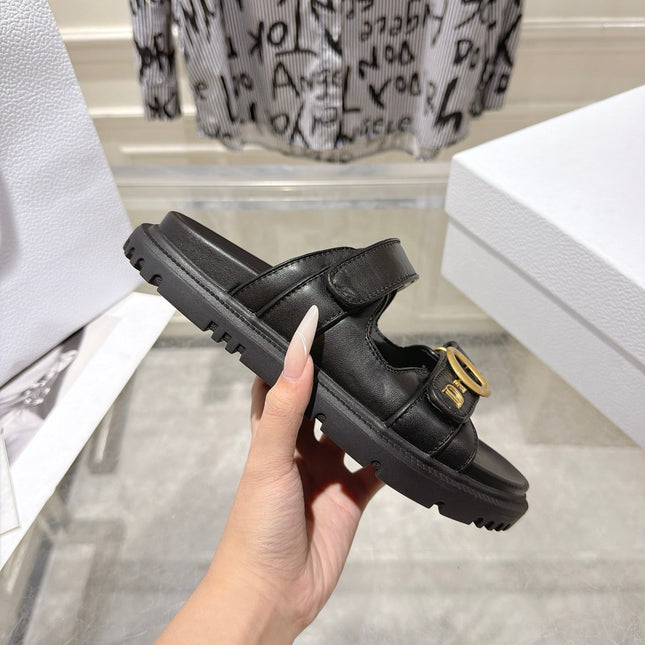 DIOR 26S SANDALS IN BLACK CALFSKIN
