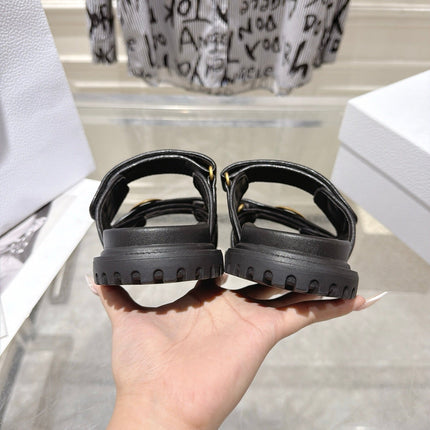 DIOR 26S SANDALS IN BLACK CALFSKIN