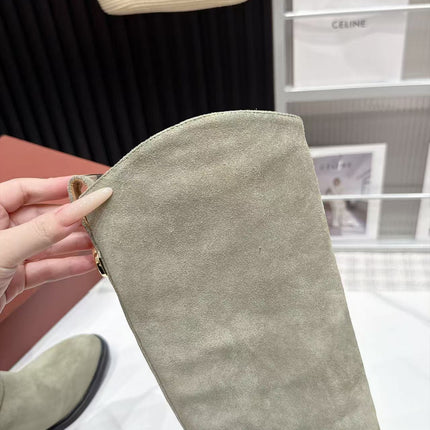 LP 26S KNEE-HIGH BOOTS IN SAGE GREY SUEDE