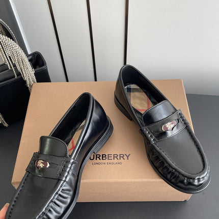BURBERRY 26S LOAFERS IN BLACK CALFSKIN