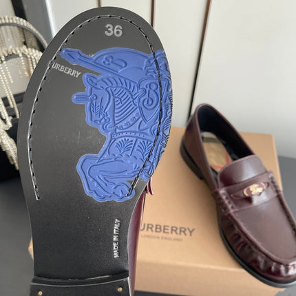 BURBERRY 26S LOAFERS IN DARK BROWN CALFSKIN