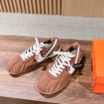 JACQUEMUS 26S SNEAKERS IN BROWN SUEDE & FABRIC