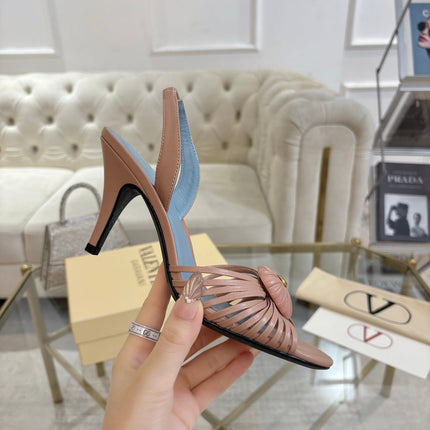 VALENTINO 26S HEEL SANDALS 80 MM IN NUDE CALFSKIN