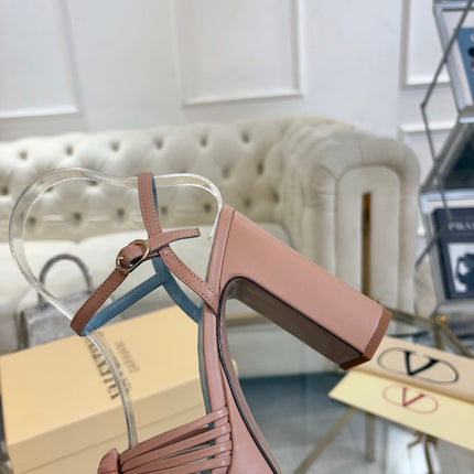 VALENTINO 26S PLATFORM SANDALS 110 MM IN NUDE PINK CALFSKIN