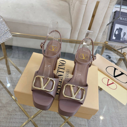 VALENTINO 26S PLATFORM SANDALS 110 MM IN NUDE PINK CALFSKIN