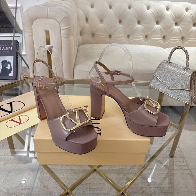 VALENTINO 26S PLATFORM SANDALS 110 MM IN NUDE PINK CALFSKIN