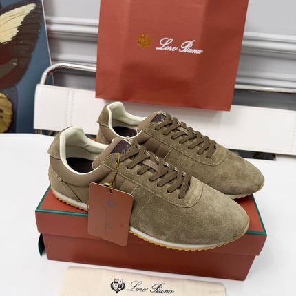 LP 26S WEEKENDER SNEAKERS IN TAUPE BROWN SUEDE & TECHNICAL FABRIC