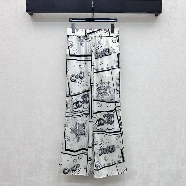 CHANEL 26S STRAIGHT-LEG PRINTED PANTS 887