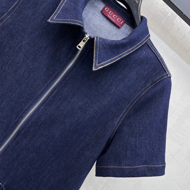 GUCCI 26S ZIP FRONT DENIM DRESS 299