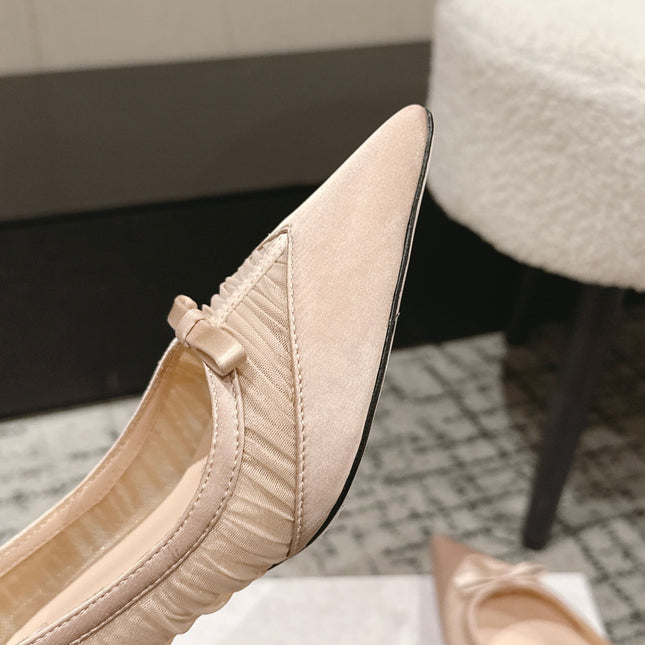 JIMMY CHOO 26S POINTED-TOE HIGH HEELS 65 MM IN LIGHT NUDE PINK FABRIC