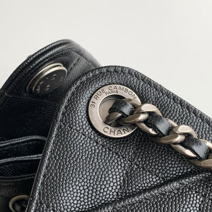 CHANEL 25S HOBO BAG 22 IN BLACK CAVIAR LEATHER STYLE 1