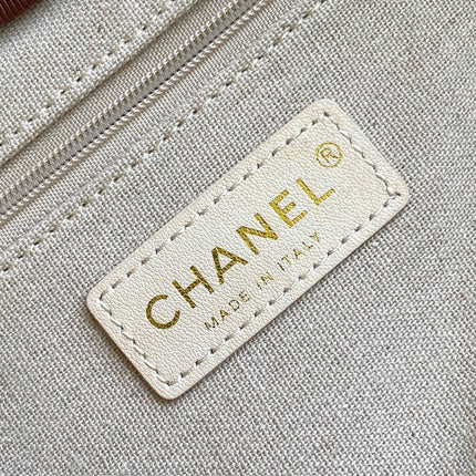 CHANEL 25S TOTE BAG 33 IN DARK RED CANVAS
