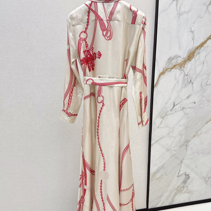 HERMES 25S LONG SILK DRESS 134