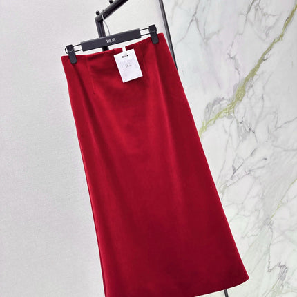 DIOR 25S LONG VELVET MIDI SKIRT 521