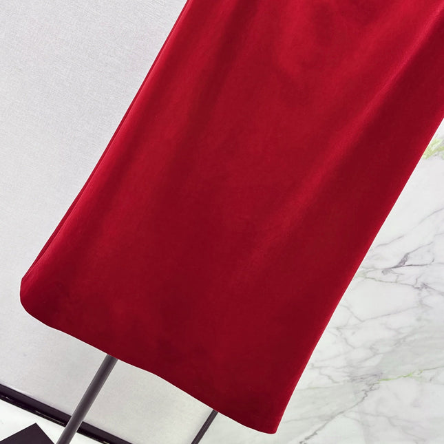 DIOR 25S LONG VELVET MIDI SKIRT 521