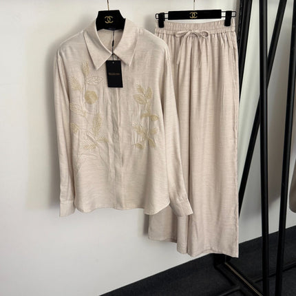VALENTINO 26S LONG-SLEEVE SHIRT & WIDE-LEG PANTS SET 405