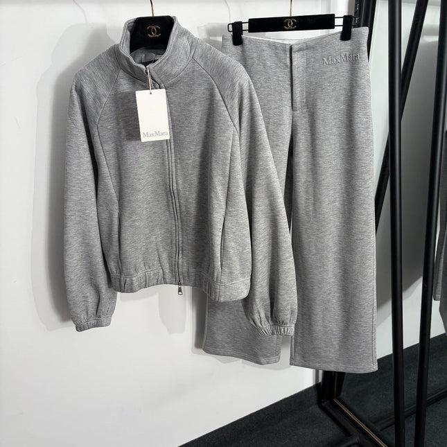 MAXMARA 26S ZIP-UP JACKET & STRAIGHT-LEG PANTS SET 370